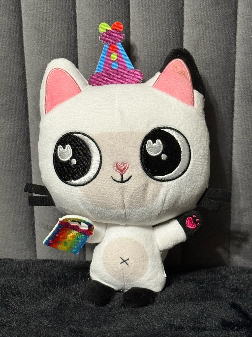 💞4/$35-Gabby’s Dollhouse Celebration Series Pandy Paws Plush Cat Birthday Hat 8”